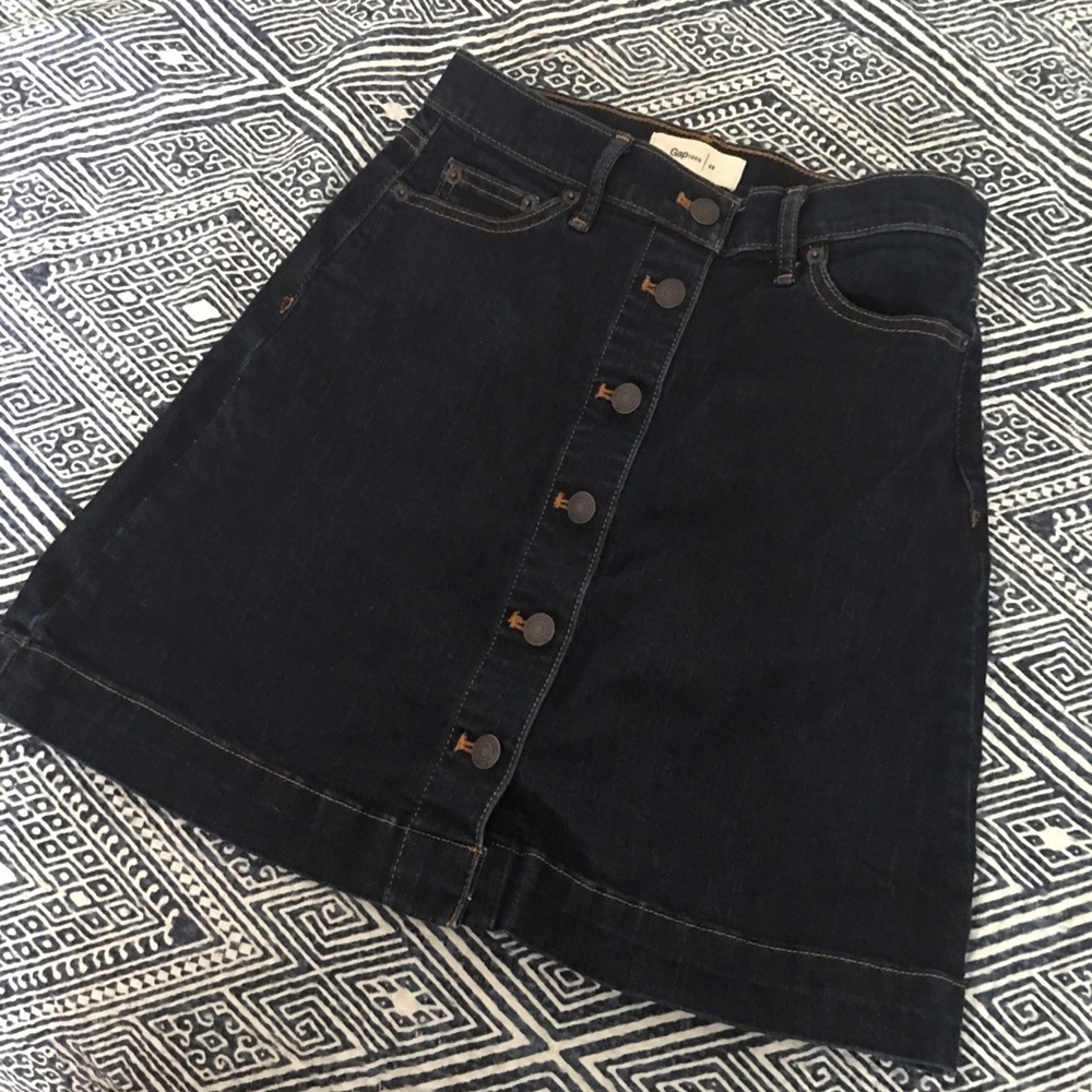 Button down stretch jean gap skirt